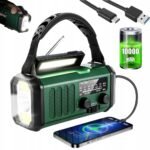 Radio awaryjne solarne 10000 mAh AM/FM/WB z latarką, SOS i powerbankiem
